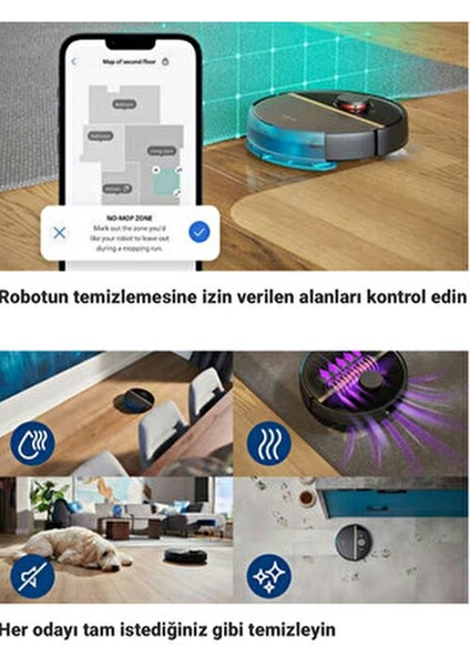 Anti Alerjik Özellikli 5000 Pa 66DB Islak Kuru Istasyonlu Robot Süpürge - Yeni Nesil Teknoloji fırsatları