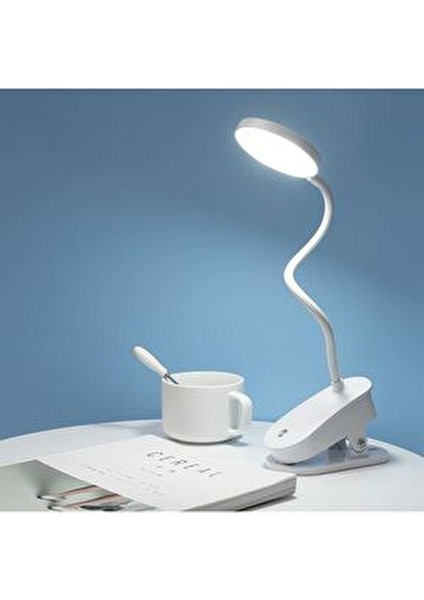 Şarjlı 24 LED Çalışma Okuma Işığı Kademeli Masa Lambası Ayarlanabilir Renk Tonu ve Parlaklık