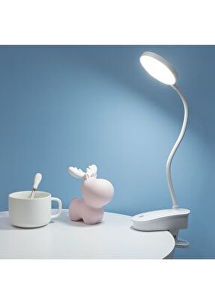 Şarjlı 24 LED Çalışma Okuma Işığı Kademeli Masa Lambası Ayarlanabilir Renk Tonu ve Parlaklık fırsatları