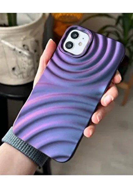 Iphone 11 Uyumlu 3D Aurora Kabartma Mor Renk Geçişli Mat Silikon Kılıf fiyatları