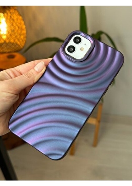 Iphone 11 Uyumlu 3D Aurora Kabartma Mor Renk Geçişli Mat Silikon Kılıf indirimleri