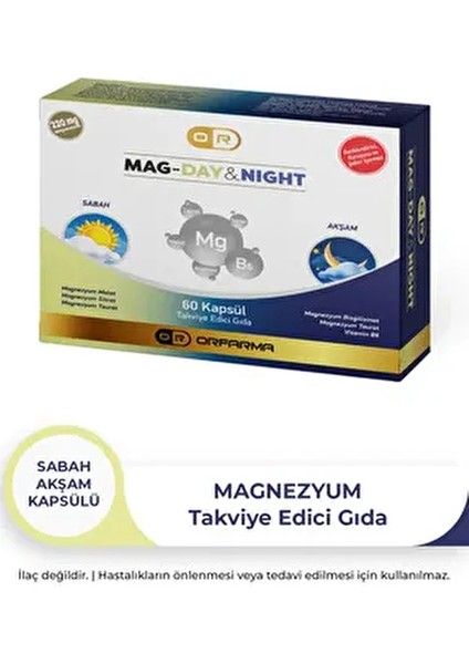 Magnezyum Gündüz&gece 60 Tablet Glisinat-Malat-Sitrat-Taurat