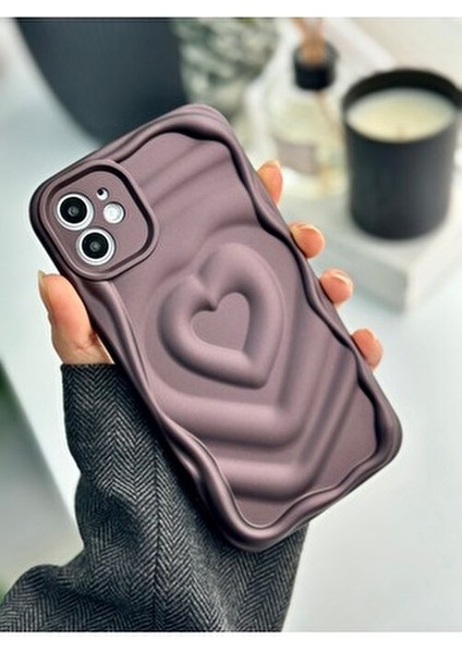 Apple Iphone 11 Uyumlu 3D Mat Kabartma Kalp Desenli Darbe Önleyici Kamera Korumalı Silikon Kılıf fiyatları