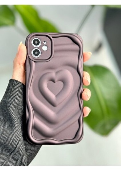 Apple Iphone 11 Uyumlu 3D Mat Kabartma Kalp Desenli Darbe Önleyici Kamera Korumalı Silikon Kılıf indirimleri
