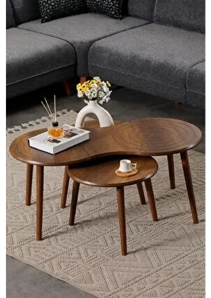 Marlo Mdf Orta Sehpa - Zigon Sehpa 3lü Takım Cnc Işleme