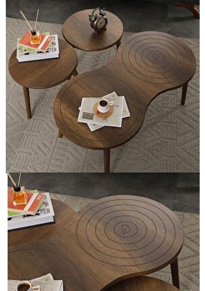 Marlo Mdf Orta Sehpa - Zigon Sehpa 3lü Takım Cnc Işleme fiyatları