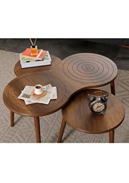 Marlo Mdf Orta Sehpa - Zigon Sehpa 3lü Takım Cnc Işleme modelleri