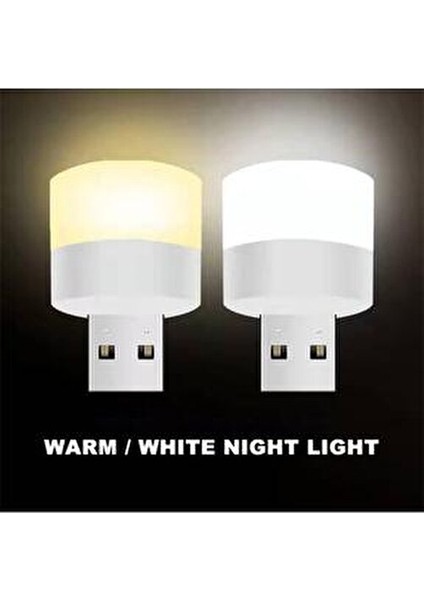 USB LED Mini Beyaz Işık Lamba Gece Aydınlatma Gece Lambası Kitap Okuma Işığı