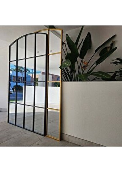 200X120 cm Büyük Pencereli Ayna - Özel Ahşap Üretim Dev Boy Aynası - Gold fiyatları