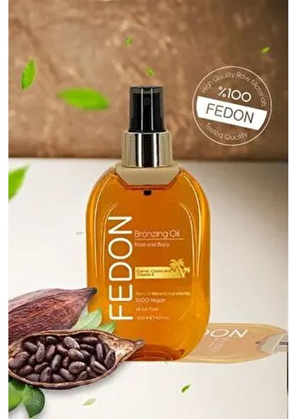 Bronzlaştırıcı Güneş Yağı Vegan E Vitamini Kakao Içerikli Bronzing Sun Oil 200 ml