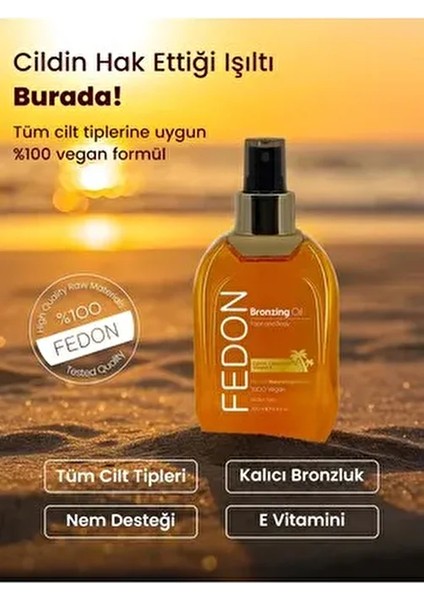 Bronzlaştırıcı Güneş Yağı Vegan E Vitamini Kakao Içerikli Bronzing Sun Oil 200 ml fiyatları