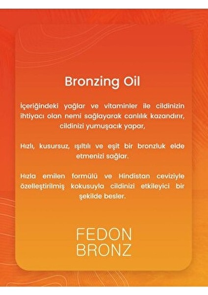 Bronzlaştırıcı Güneş Yağı Vegan E Vitamini Kakao Içerikli Bronzing Sun Oil 200 ml