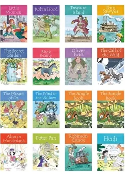 Türkiye İş Bankası Kültür Yayınları 8-13 Yaş İngilizce Çocuk Klasikleri Hikaye Seti 16LI Okuma Takip Ayracı