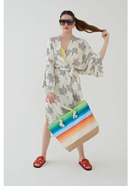 Kadın Kumaş Yumuşak Saplı Plaj Çantası Çok Renkli modelleri