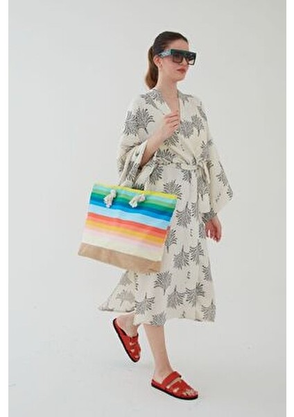 Kadın Kumaş Yumuşak Saplı Plaj Çantası Çok Renkli fırsatları