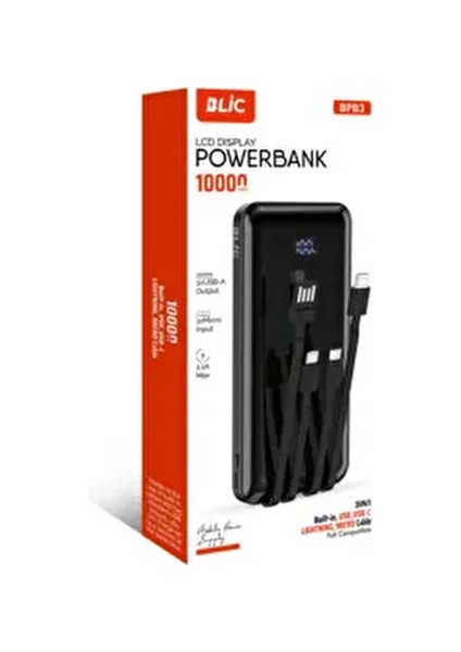 Dijital Göstergeli 10000 mAh Powerbank 2.1A Çıkış Gücü