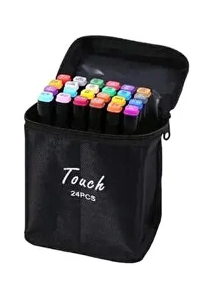 24 Parça Çift Taraflı Profesyonel Marker Boya Kalem Seti