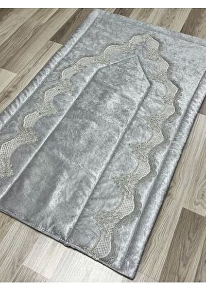 Fransız Güpür Işlemeli Kadife Çeyizlik Gelin Seti Seccadesi indirimleri