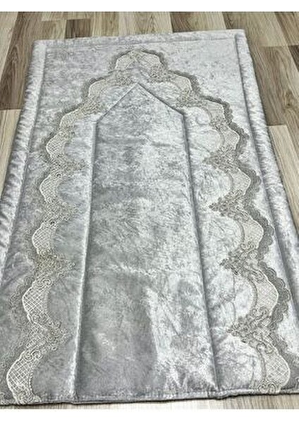 Fransız Güpür Işlemeli Kadife Çeyizlik Gelin Seti Seccadesi