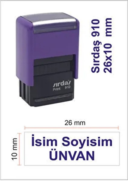 Isim Ünvan Kaşesi - Mavi Mürekkep 910