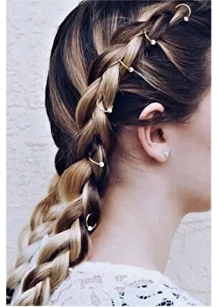 Kadın White Dream Gold Saç Küpe Seti