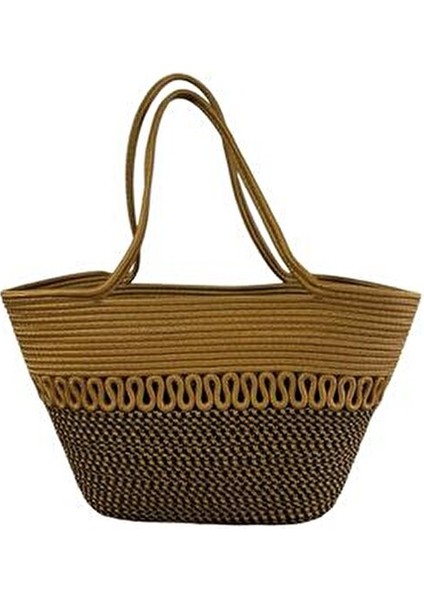 Kadın Plaj Çantası Jüt Materyal %100 El Yapımı Ergonomik Tasarım ile Günlük Kullanım