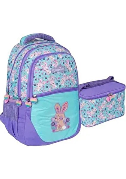 Kız Çocuk Sırt Çantası Suya Dayanıklı Tasarım 40x27x12 cm Mor Renkli
