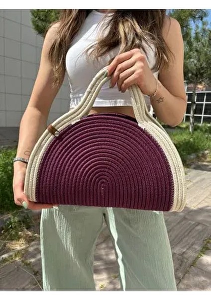 Mia Hasır Jüt Clutch Çanta