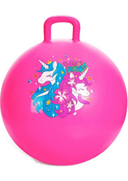 Pembe Zıp Zıp Kanguru Top Zıplama Topu Çocuk Pilates 90 kg Taşıma