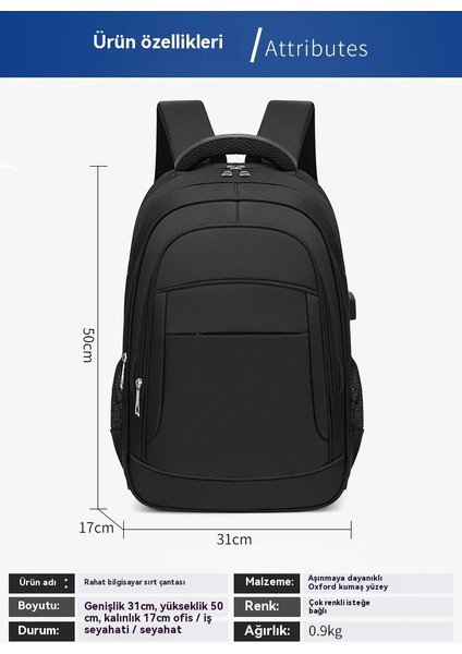 Yeni Moda Başlangıç Bilgisayar Sırt Çantası Yeni Erkek Iş Seyahat Çantası Çok Bölmeli Basit Gündelik Öğrenci Okul Çantası (Yurt Dışından)