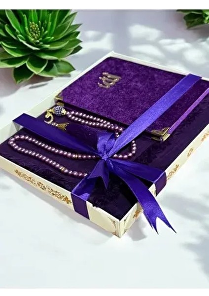 3'lü Hediyelik, Çeyizlik, Mevlütlük, Bohçalık ,gelin Bohçası Flamlı Namaz Örtüsü Yasin Tesbih Seti