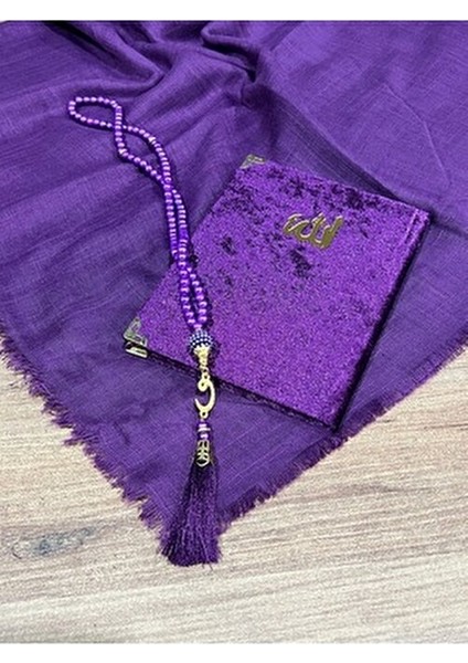 3'lü Hediyelik, Çeyizlik, Mevlütlük, Bohçalık ,gelin Bohçası Flamlı Namaz Örtüsü Yasin Tesbih Seti modelleri