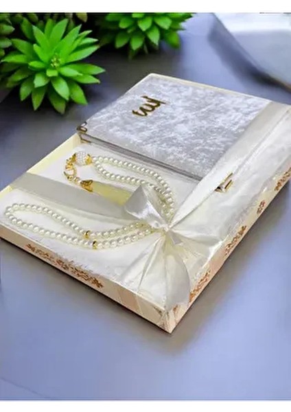 3'lü Hediyelik, Çeyizlik, Mevlütlük, Bohçalık ,gelin Bohçası Flamlı Namaz Örtüsü Yasin Tesbih Seti