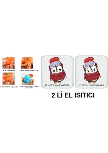 2 Adet Bereli Penguen Cep Sobası,el Isıtıcı,sıcak Su Torbası Pvc 10X9,5CM