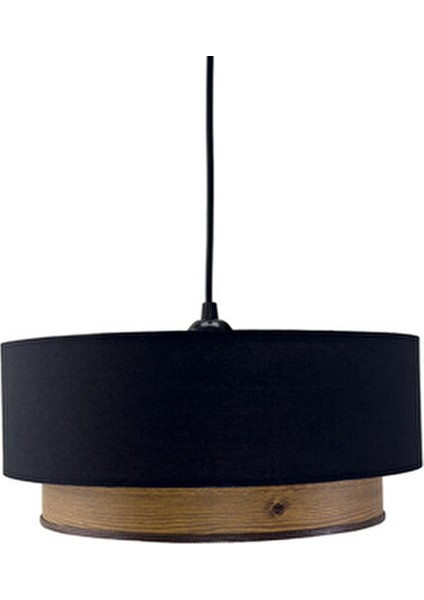 Siyah Ahşap Desenli Avize Kumaş Malzeme ile Modern Tasarımda Şık Aydınlatma fırsatları