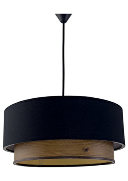 Siyah Ahşap Desenli Avize Kumaş Malzeme ile Modern Tasarımda Şık Aydınlatma indirimleri