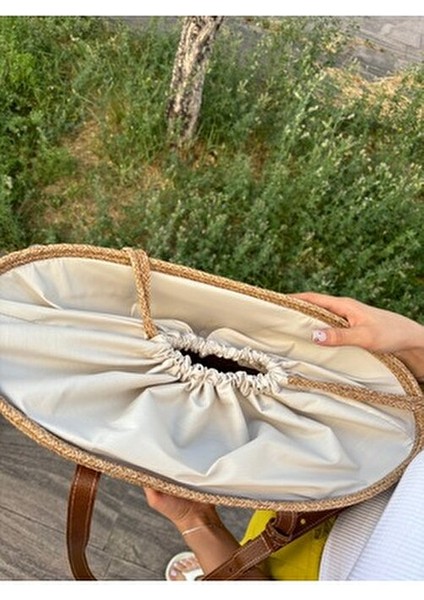 Aura Kadın Jüt Hasır Çanta Ergonomik Deri Saplarla Şık ve Fonksiyonel Tasarım modelleri
