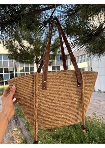 Aura Kadın Jüt Hasır Çanta Ergonomik Deri Saplarla Şık ve Fonksiyonel Tasarım fırsatları