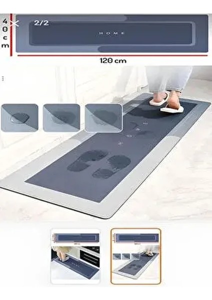 Büyük Boy Sihirli Su Emici Tabanlı Uzun Paspas 40*120 / Süper Emici Kaymaz Tabanlı Uzun Paspas