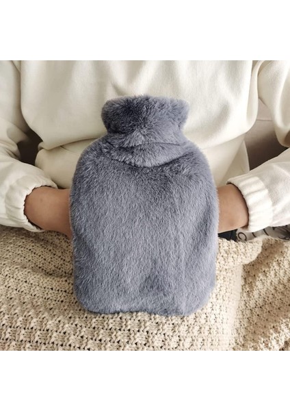 Sıcak Su Torbası Yan Cepli Gri Peluş Termofor 27X17X2CM 1 Litre fırsatları