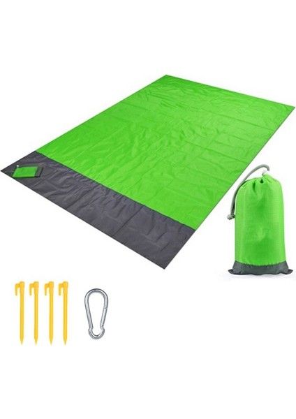 Plaj Battaniyesi Açık Hava Piknik Matı 210X200CM Katlanabilir Taşınabilir Seyahat Battaniyesi Aile Parkı Plaj Çim-Yeşil (Yurt Dışından)