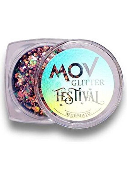 Krem Glitter Festival No:11 Mermand 15 ml – Çok Renkli Holografik Işıltı – Yüz & Vücut Kremi – Yüksek Pigment & Kalıcı Sim