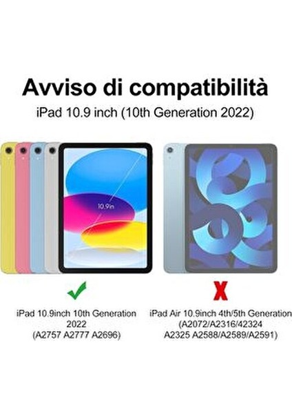 Ipad (A16) 10. Nesil 2022/2025 Uyumlu Bluetooth Türkçe Q Klavyeli Kılıfı modelleri