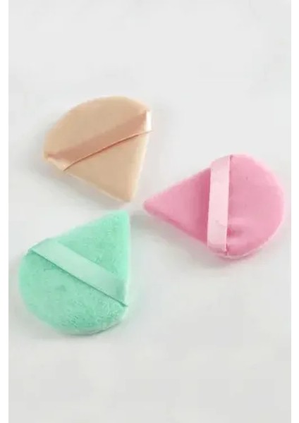 3'lü Renkli Pudra Fondöten Bb Krem Yıkanabilir Uygulama Aparatı Puff Sünger