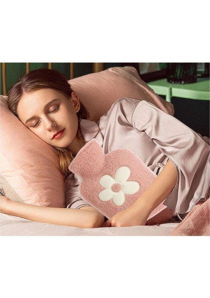2 Adet Sıcak Su Torbası Peluş Papatya Desenli Pembe 21X13,5X2CM 500 ml indirimleri