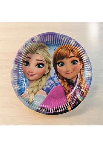 Elsa Lı 8 Kişilik Tabak Bardak Çatal Seti 21 cm Renkli Karlar Ülkesi Temalı modelleri