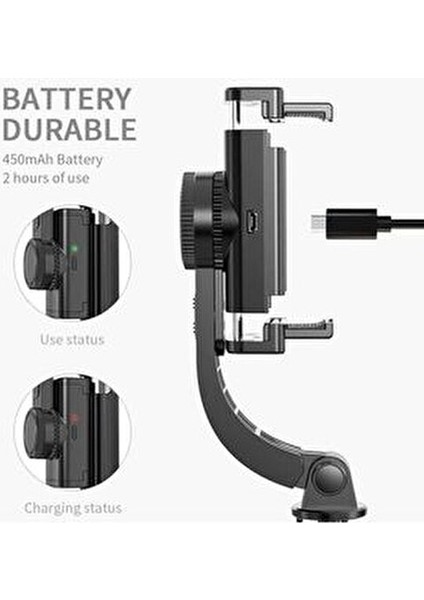 Q08 Katlanabilir El Gimbal Tüm Akıllı Telefonlarla Uyumlu 360 ° Dönebilen Taşınabilir Telefon Tutucu