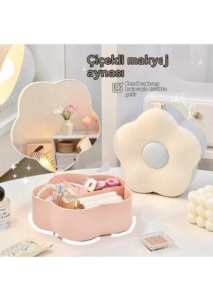 Çiçek Şekilli Takı Depolama Bir Güzellik Aynası Saklama Kutusu (Yurt Dışından) fırsatları