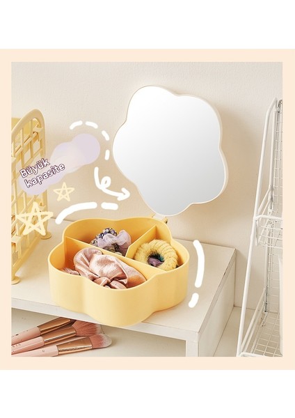 Çiçek Şekilli Takı Depolama Bir Güzellik Aynası Saklama Kutusu (Yurt Dışından) indirimleri