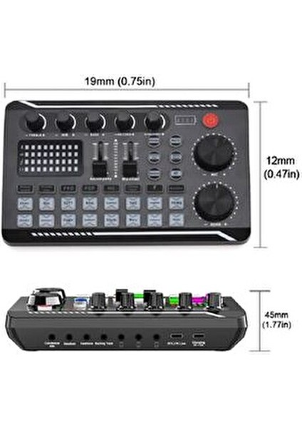 LGT240 Filtreli Condenser Mikrofon F998 Live Plus Ses Kartı ve Standlı Set
